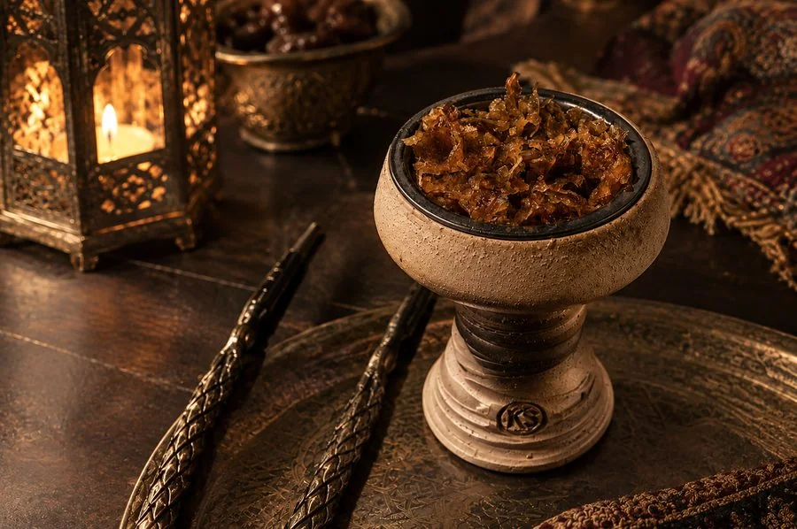 Shisha mit glühender Kohle